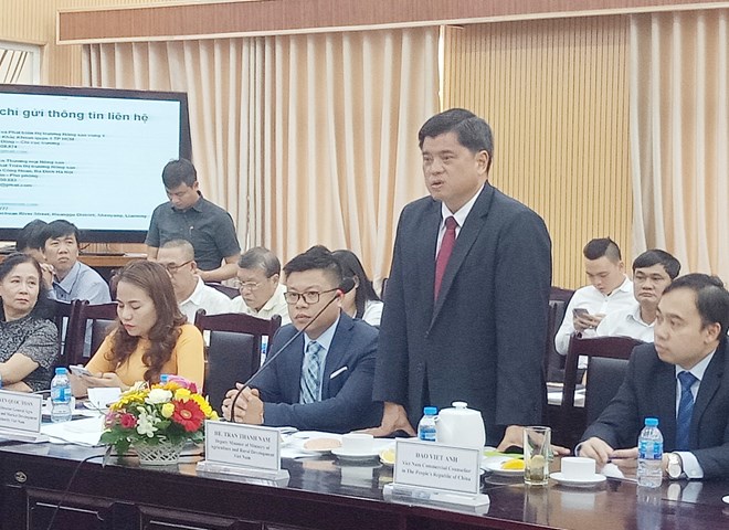越南农业与农村发展部副部长陈青南在座谈会上发表讲话。图自越通社